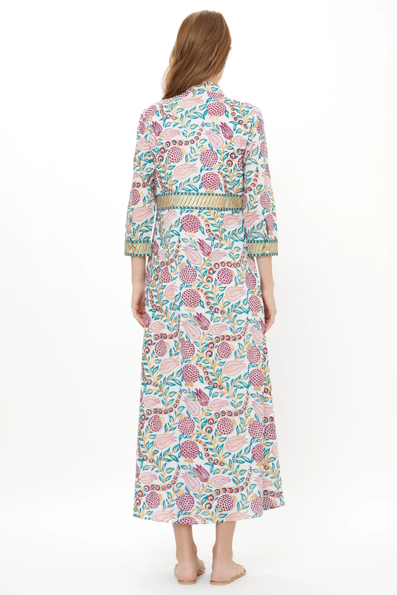 shirt maxi dresses Stripe Collar Lantern Sleeve Casual Dresses-Multicolor breathable fabric Shirt Dress Maxi, Various Colorways
