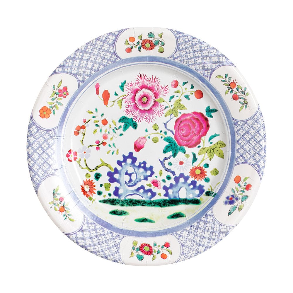 Caspari Salad & Dessert Plate Floral Porcelain – Farm Basket LLC