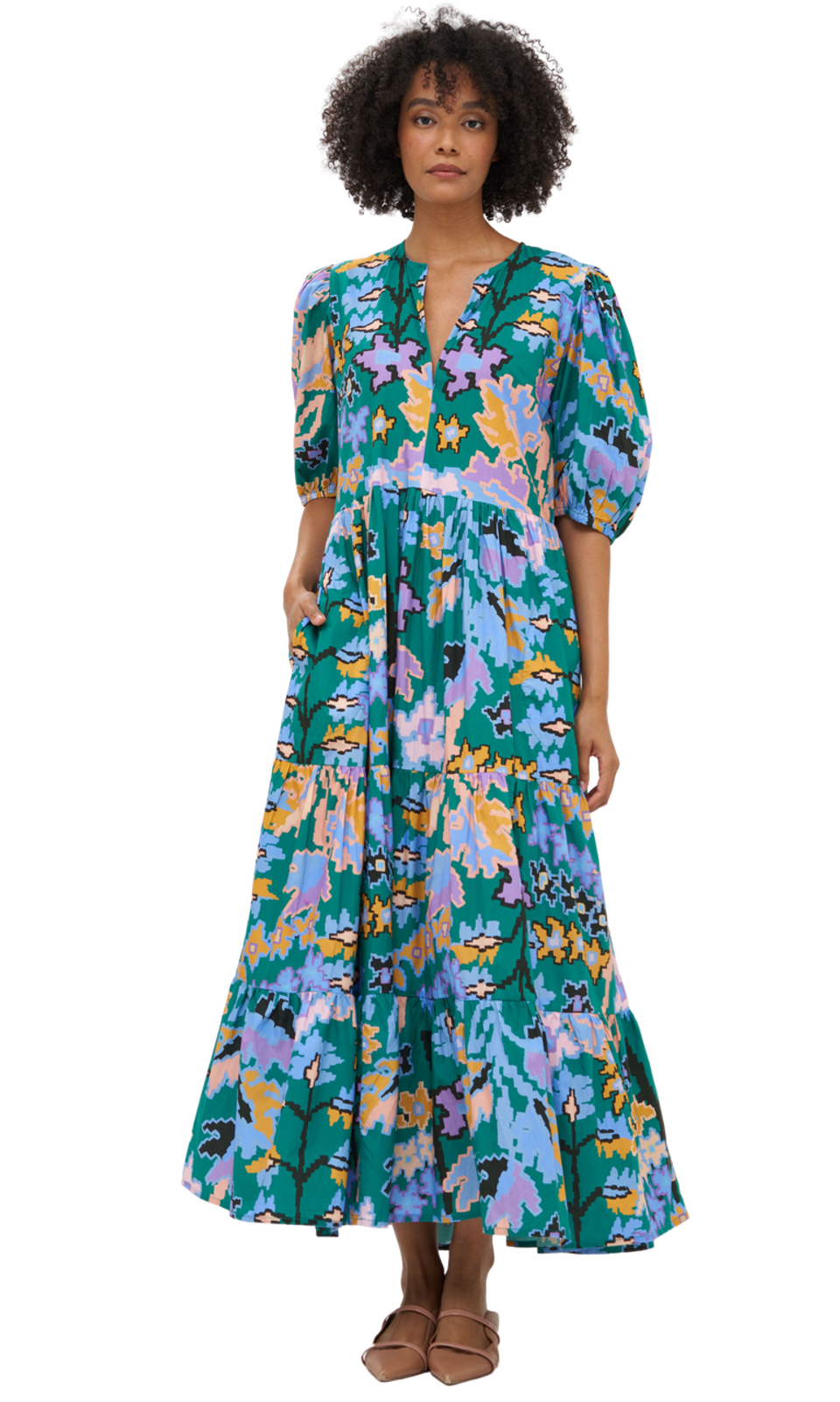 Vintage maxi dress with sleeves sale
