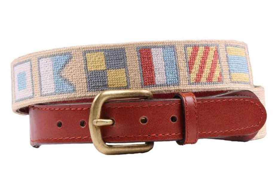 Salty Dog Needlepoint Belt