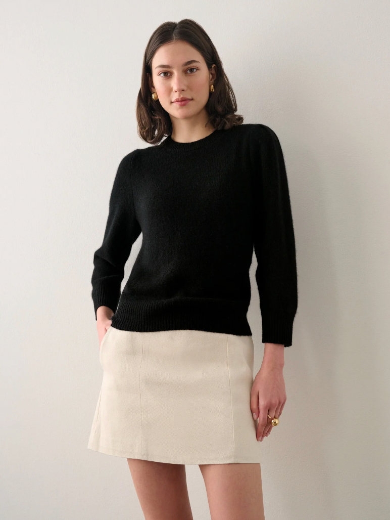 Lofty puff sleeve hot sale crew sweater