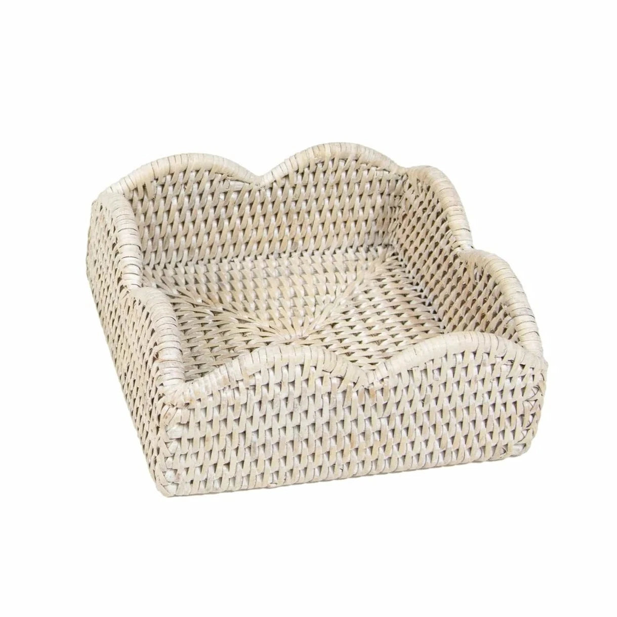 Rattan Scallop Lunch Napkin Holder