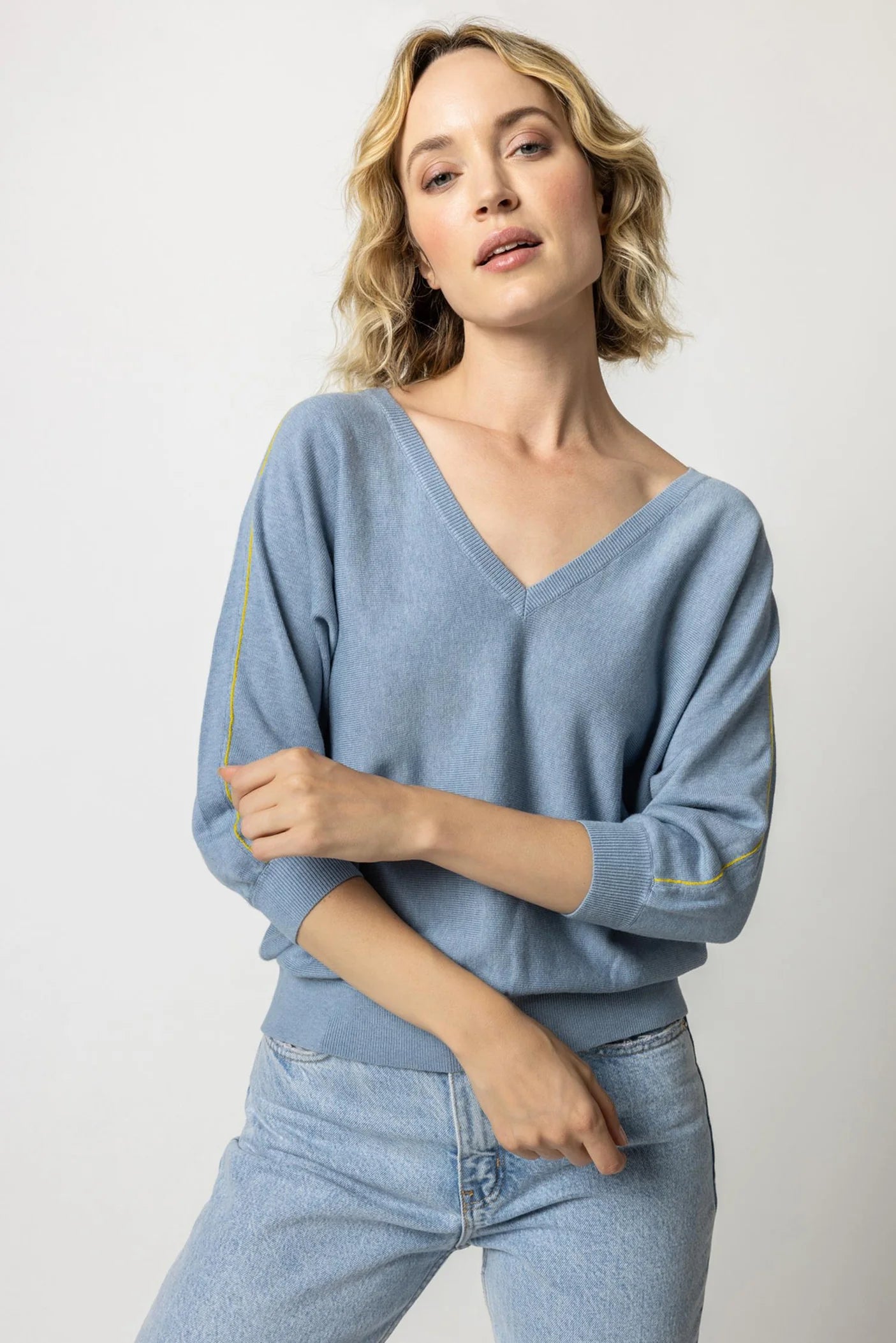 Double V Neck Dolman Sweater Farm Basket LLC