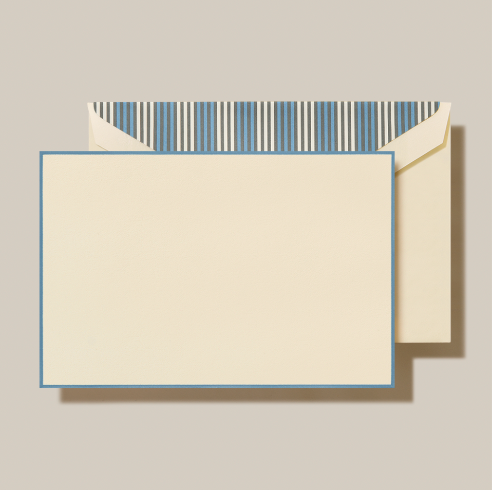 French Blue Bordered Correspondence Card – Farm Basket LLC